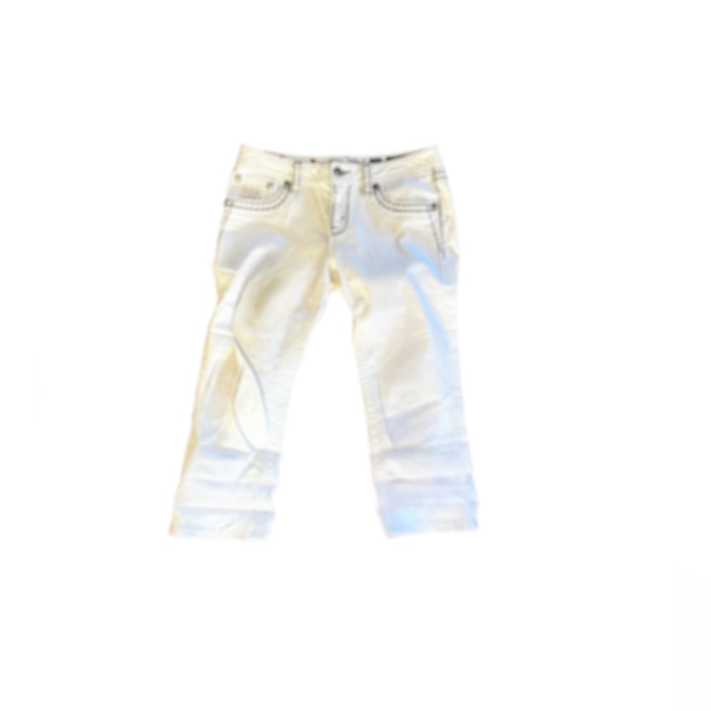 Miss Me signature cuffed capri white 30